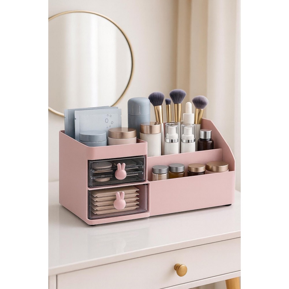 BLACKSTAR Makyaj Organizeri Çekmeceli Pembe BLACKSTAR Makyaj Organizeri Çekmeceli Pembe