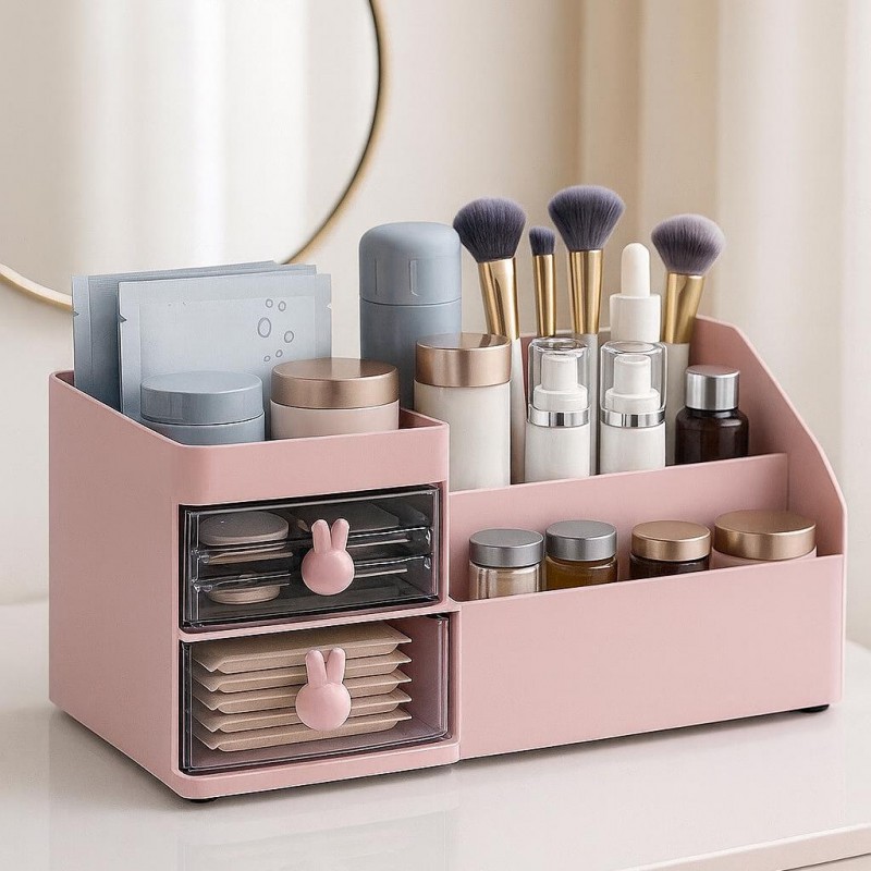 BLACKSTAR Makyaj Organizeri Çekmeceli Pembe