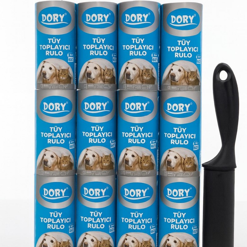  DORY tüy toplayıcı rulo + 12 adet yedek rulo